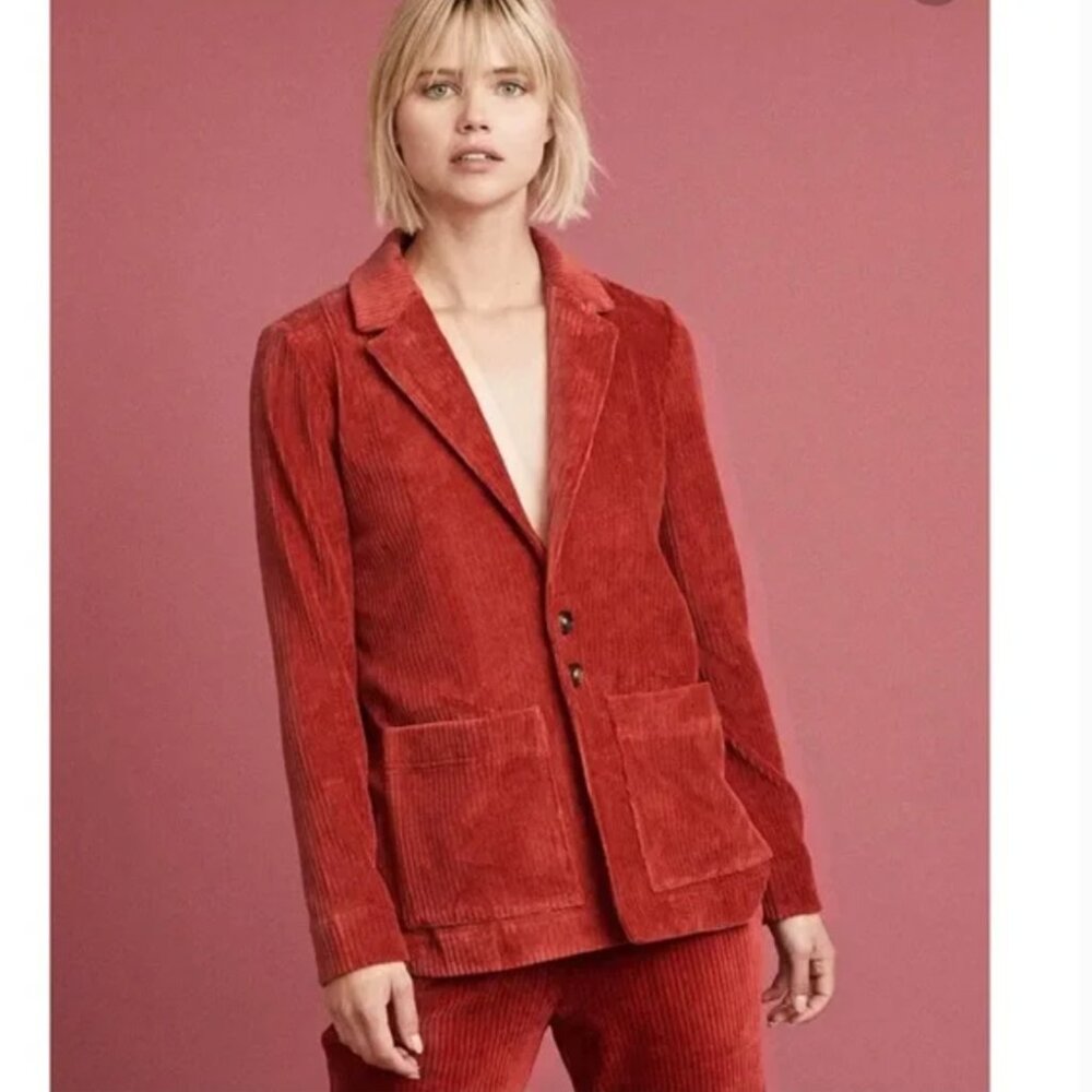 Women's Red Corduroy Blazer